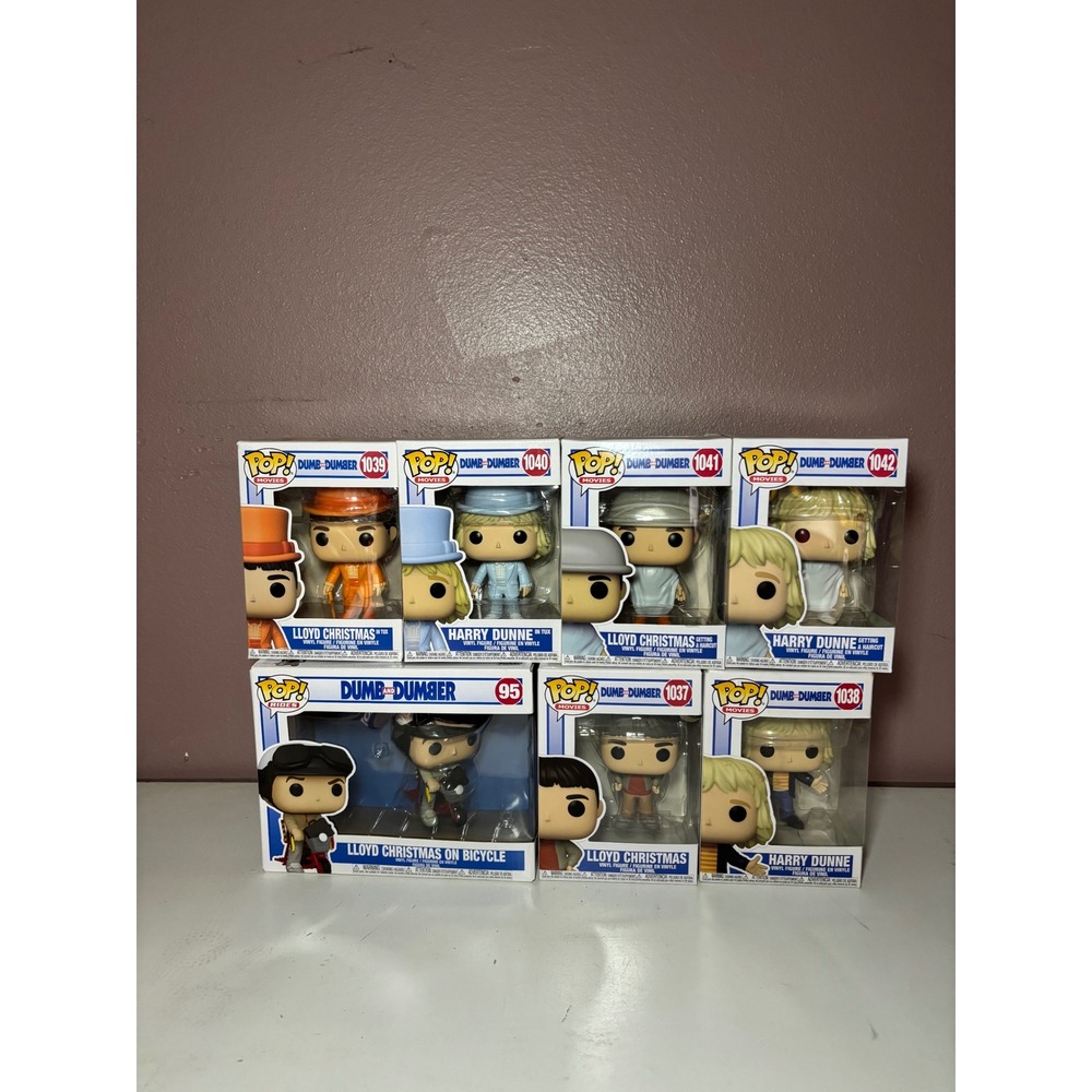 Funko Pop Movies Dumb and Dumber Set Lloyd Harry Tuxedo Bicycle 7 Figure Bundle